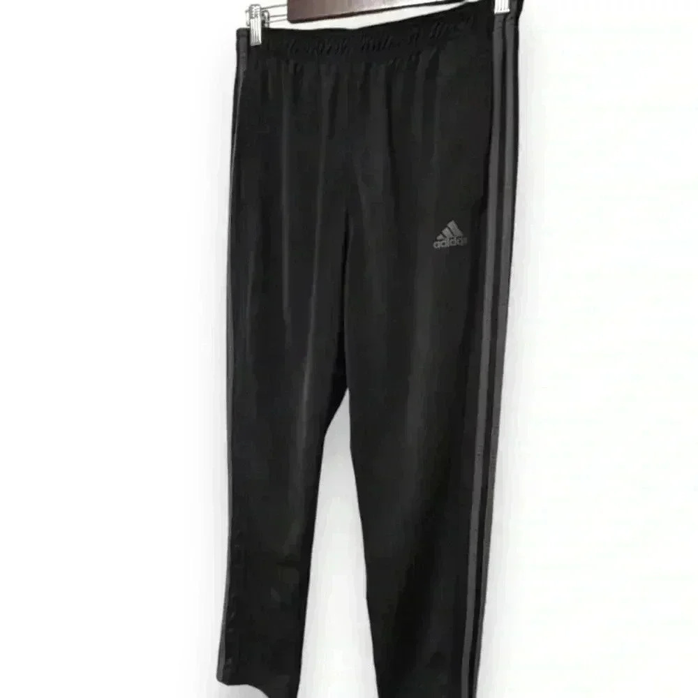 Adidas Mens Midweight Essential Tricot Zip Track Pants in Carbon/black 3 Stripe - Picture 8 of 16